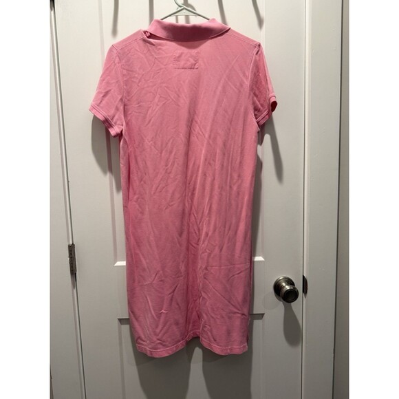 Lilly Pulitzer Collared Short Sleeve Ruffle Neck Shirt Dress Pink Casual Preppy - Picture 5 of 5
